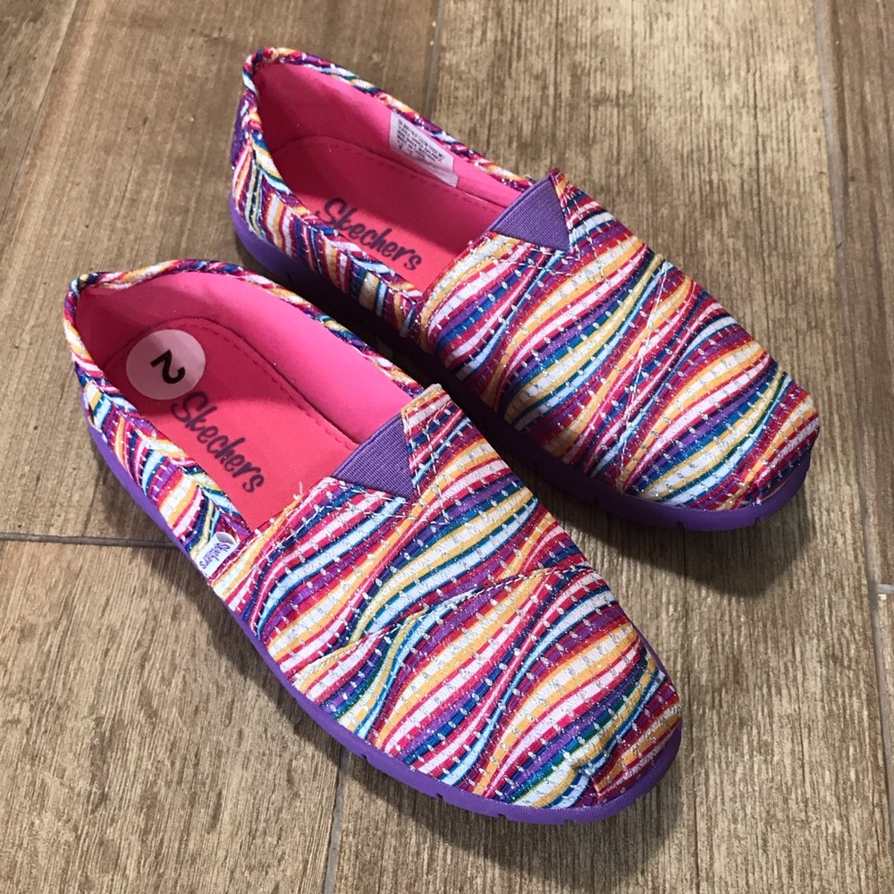 NWOB Skechers Girls Multi-Colored Slip Ons